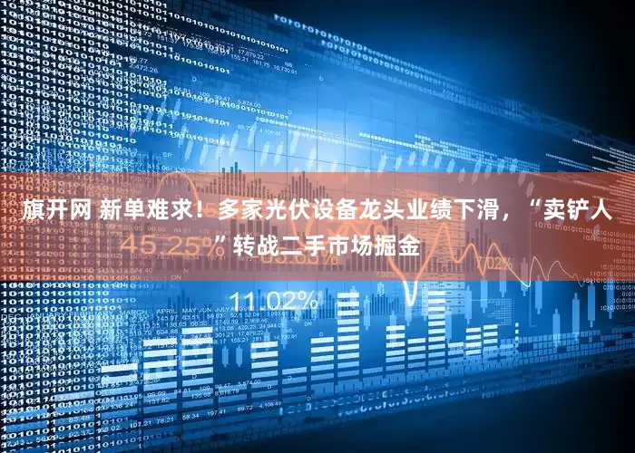 旗开网 新单难求！多家光伏设备龙头业绩下滑，“卖铲人”转战二手市场掘金